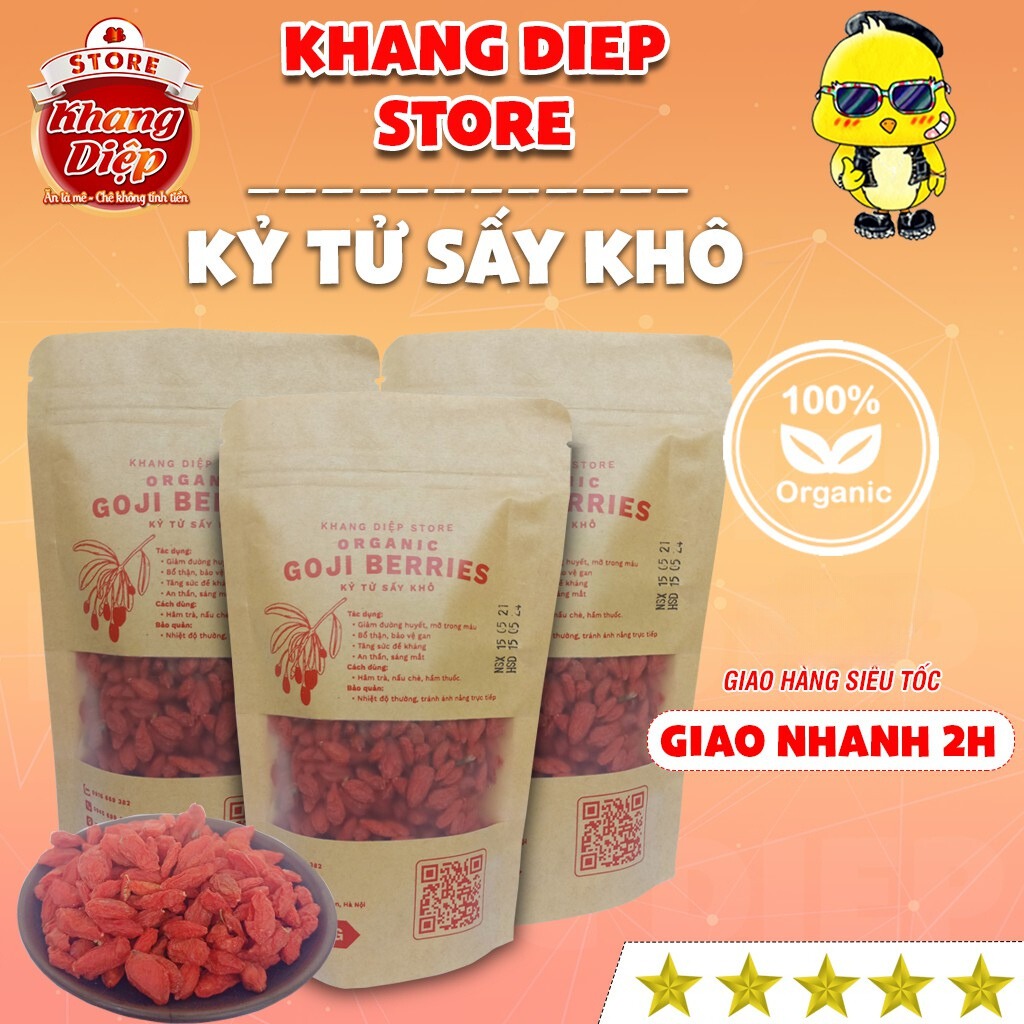 Câu kỷ tử sấy khô cao cấp gói 100g hạt kì tử hữu cơ