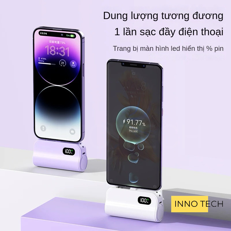 Sạc Dự Phòng 5000mAh Cắm Sạc 20w, Cổng Cắm Sạc Trực Tiếp Mọi Thiết Bị, Giá Kê Đứng Điện Thoại, Chui Sạc Kép Đầu Ra | BigBuy360 - bigbuy360.vn