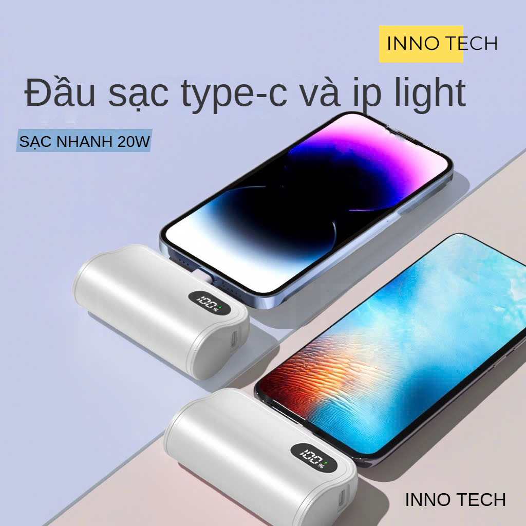 Sạc Dự Phòng 5000mAh Cắm Sạc 20w, Cổng Cắm Sạc Trực Tiếp Mọi Thiết Bị, Giá Kê Đứng Điện Thoại, Chui Sạc Kép Đầu Ra | BigBuy360 - bigbuy360.vn