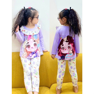 [HCM] Đồ bộ dài tay bé gái size đại mặc mát, vải mềm đẹp - thun lạnh in 3d cao cấp 10kg đến 40kg Tinshop.hcm DG01-DL28