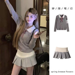  @cherryorder SET ÁO LEN TH.OM NƠ MIX CHÂN VÁY XẾP LY REN HÀN QUỐC 