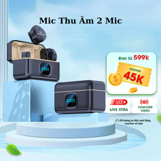 Mic Thu âm Livestream Không Dây Mini Khử Tiếng Ồn Dùng Cho Hội Nghị Micro Không Dây Cài Áo Thu Âm Cho Điện Thoại