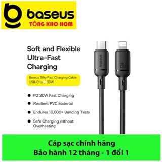  Cáp sạc nhanh Ai-phôn PD 20W Baseus Silky Fast Charging Cable Type-C to Lai-nin PD 20W  Series<14   