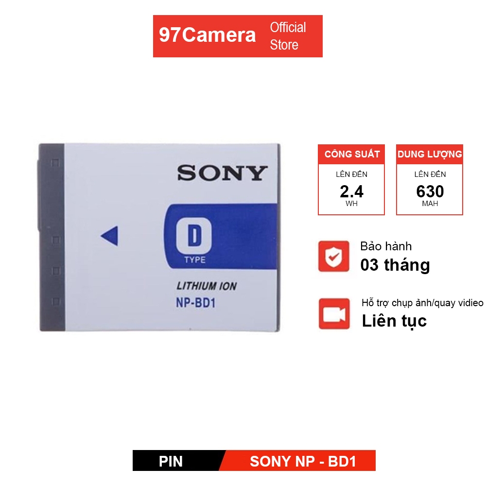 Pin sạc Sony NP BD1 cho Sony pin NP-BD1, NP-BN1, NP-FR1,...