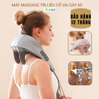 máy massage cổ vai gáy 6D mini BẢN CAO CẤP CÓ ĐÈN HỒNG NGOẠI, đai khăn choàng massage cổ vai gáy