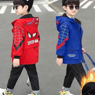  Áo Khoác Cho Bé Trai,Áo Khoác Gió In Hình Siêu Nhân Nhện Cho Bé Từ 14-35kg,Chất Liệu Gió Tráng Bạc,Chống Nước ,Cản Bụi 