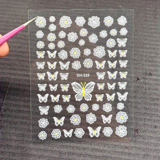 Sticker miếng dán móng 3d các mẫu hoa bướm