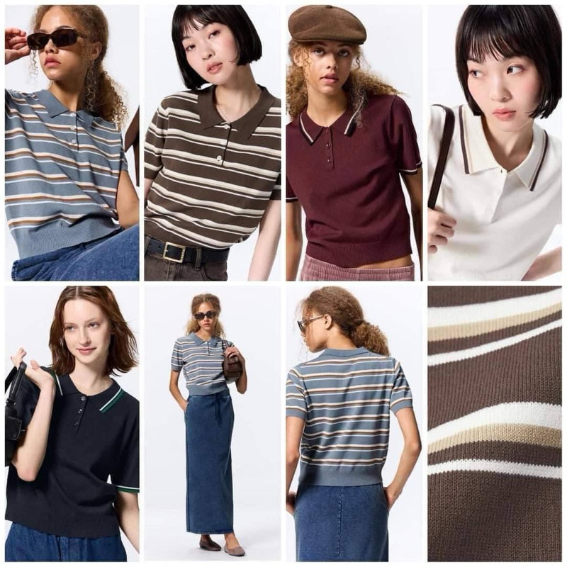 Áo len polo cộc tay Gu Japan