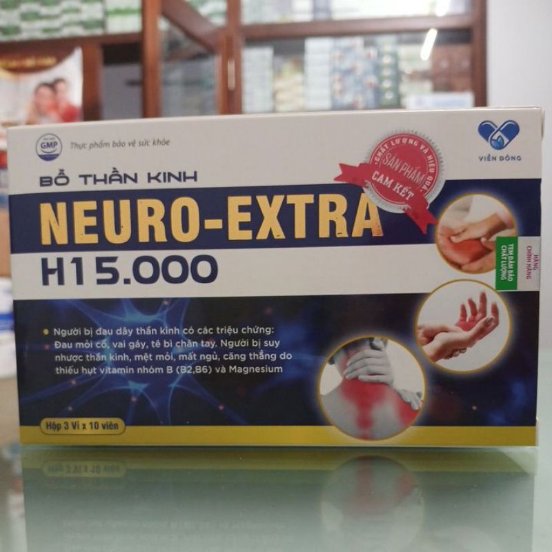 Viên uống Bổ Thần Kinh Neuro Extra H15000 hỗ trợ Vitamin nhóm B và Magie cho giấc ngủ và sức khỏe