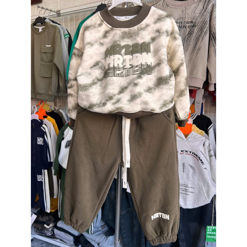 Bộ nỉ lót lông bé trai 10-23kg