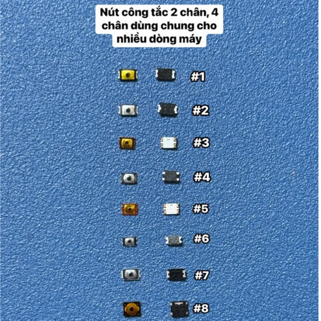 Nút công tắc 2 chân, 4 chân dùng chung cho nhiều dòng máy (combo 10 chiếc)
