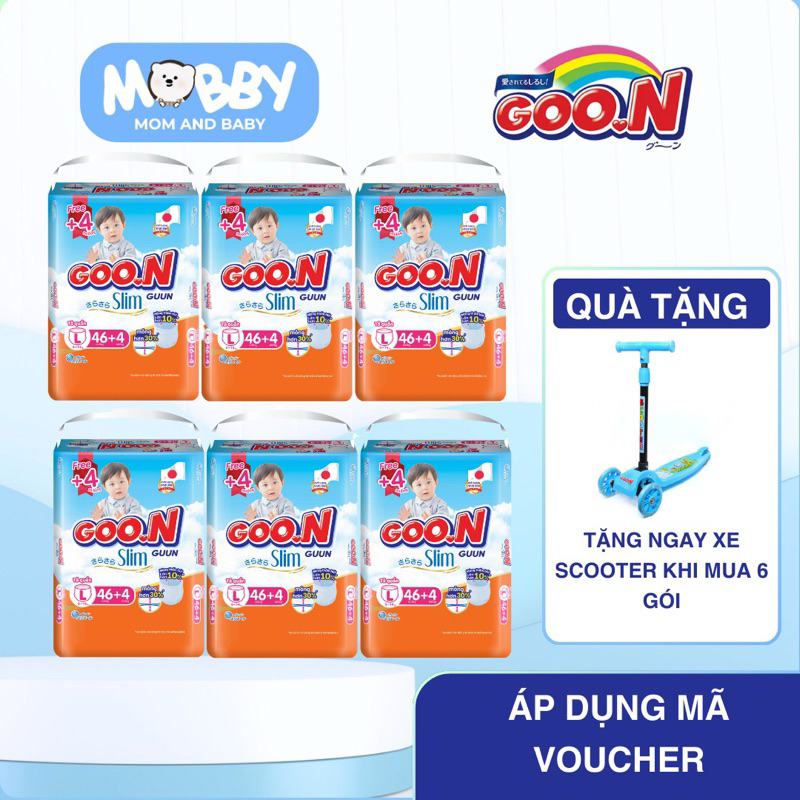 Set 6 gói Tã/Bỉm Goon slim đủ size M/L/XL/XXL/XXXL