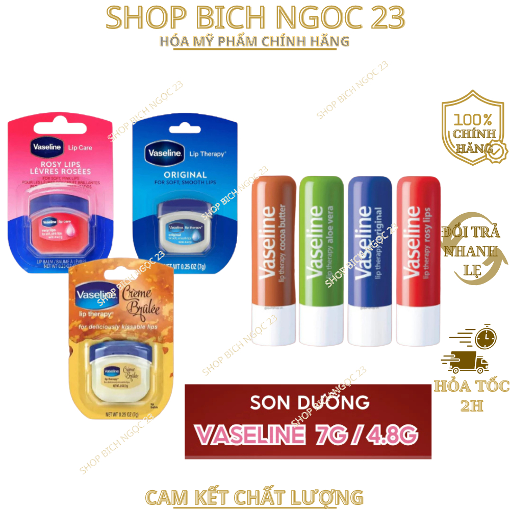 Son dưỡng môi , dưỡng môi Vaseline , dưỡng môi - hồng căng bóng 7gr