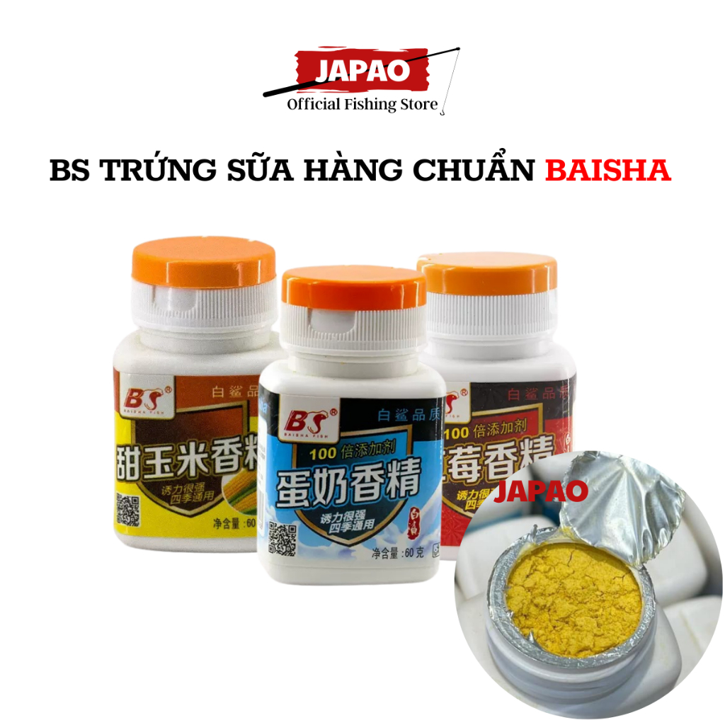 Mồi câu cá hương liệu bột BS trứng sữa Japao bột bs hàng chuẩn baisha phụ gia câu cá