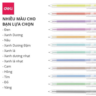 [Combo 3 Cây] Bút Deli EG118 viết bi gel pen nhiều màu DELI G118.
