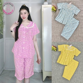 Đồ bộ bầu và sau sinh lửng lụa đẹp mát size 55-80kg (có thiết kế mở cho bé ti)