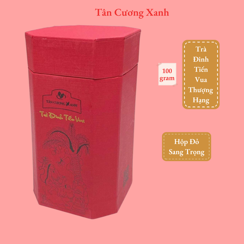 Trà Đinh Tiến Vua Thượng Hạng Hộp Đỏ 100Gram - Quà Biếu Đẳng Cấp Cho Người Thân, Đối Tác