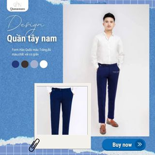  quần tây âu vải nam công sở màu xanh dương,đủ màu chấtvải cogiãn4chiều,form đứng,lên dáng chuẩn 