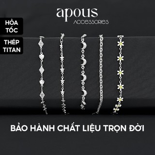   V18  Vòng tay nam nữ Xích Basic - Thép Titan - Phụ kiện trang sức Unisex Apous 