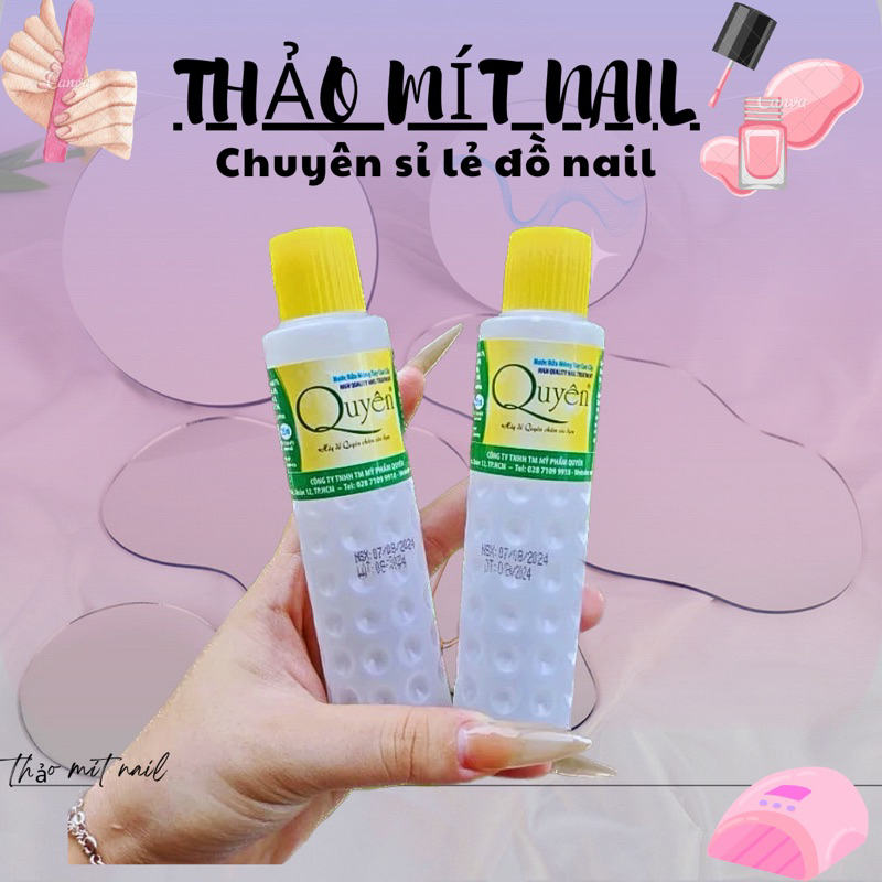 nước rửa móng tay axeton QUYÊN 125ml (chính hãng )nước lau gel làm nail hương thơm dễ chịu