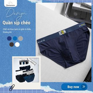 Combo sịp chéo nam Thun Lạnh ICON Demin Quần Sịp Nam Tam Giác Mềm Mại Co Dãn 4 Chiều Siêu Thoáng Khí