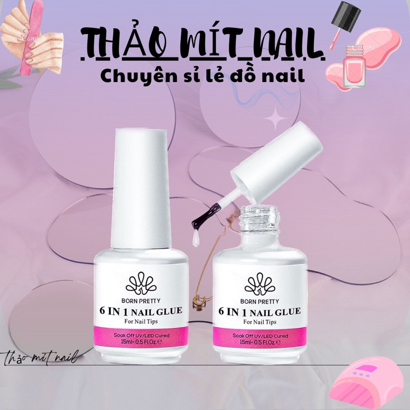 sơn gel móng tay 6trong 1( 6IN1) BORN PRETTY 15ml( có hộp)