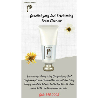 Hàng Công Ty - Sữa rửa mặt WHOO làm trắng da full size 180ml