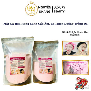 Mặt Nạ Bột Collagen Cánh Hoa Hồng I Bột Dẻo Dưỡng Trắng, Căng Mịn Dùng Cá Nhân, Trong Spa Thẫm Mỹ Viện