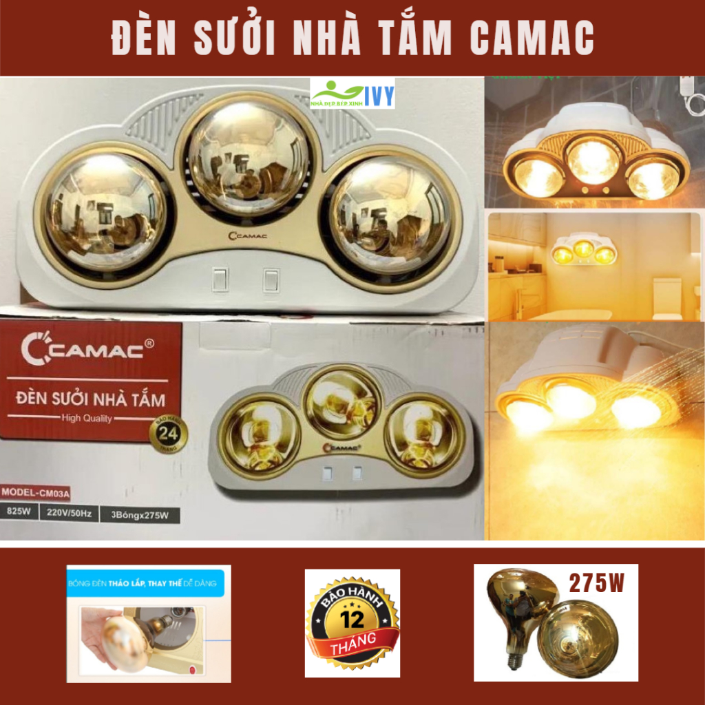 đèn sưởi nhà tắm sưởi phòng đui sứ cao cấp 2-3 bóng siêu ấm bảo hành 12 tháng