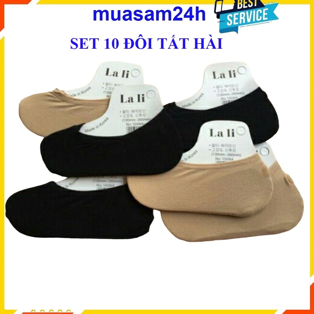 Combo 10 đôi tất hài Lali đi giày lười Muasam24h
