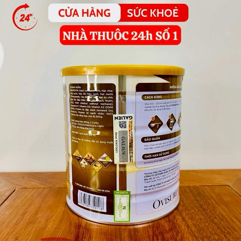 Sữa Hạt Xương Khớp OVISURE GOLD 650g Bổ sung dinh dưỡng, Giúp bảo vệ sức khoẻ Xương khớp