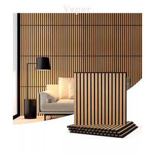 Tấm Lam sóng tiêu âm dán tường gỗ 60x60cm VAPOR decor phòng ngủ, phòng khách, góc setup