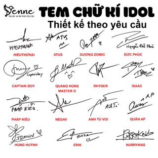 Tem dán chữ ký idol, Tem dán chữ ký theo yêu cầu. Tem dán chữ kí độc đáo trên ốp đt, ipad