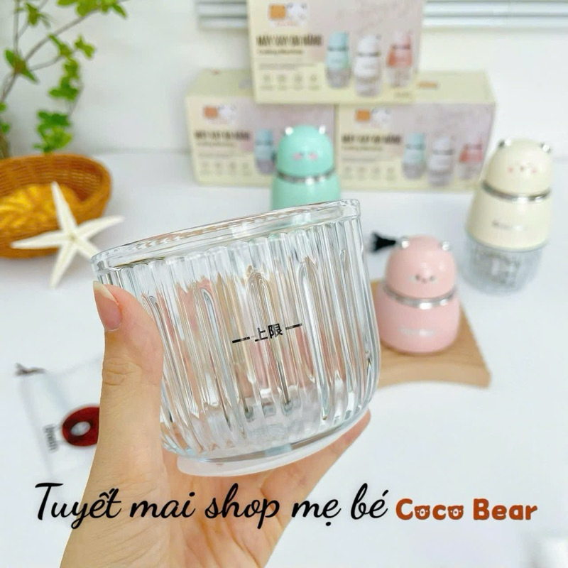 Cối thuỷ tinh,lưỡi dao máy xay coco bear 0.3l (mẫu mới)