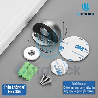  Chặn cửa hình bán nguyệt có nam châm chống va đập chất liệu inox 304 cao cấp 