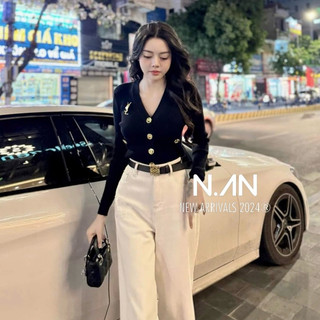 Áo Len Dài Tay Khuy Vàng Y.s.l Có Đệm Vai