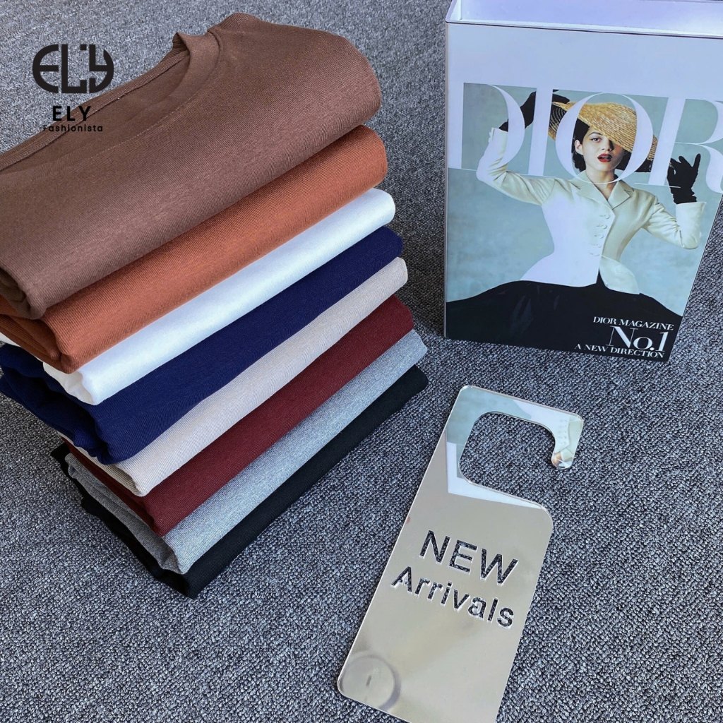 Áo thun nữ ELY tay dài suông chất cotton dẻo co giãn tốt áo phông nữ from chuẩn freesize đẹp ELY293 | BigBuy360 - bigbuy360.vn
