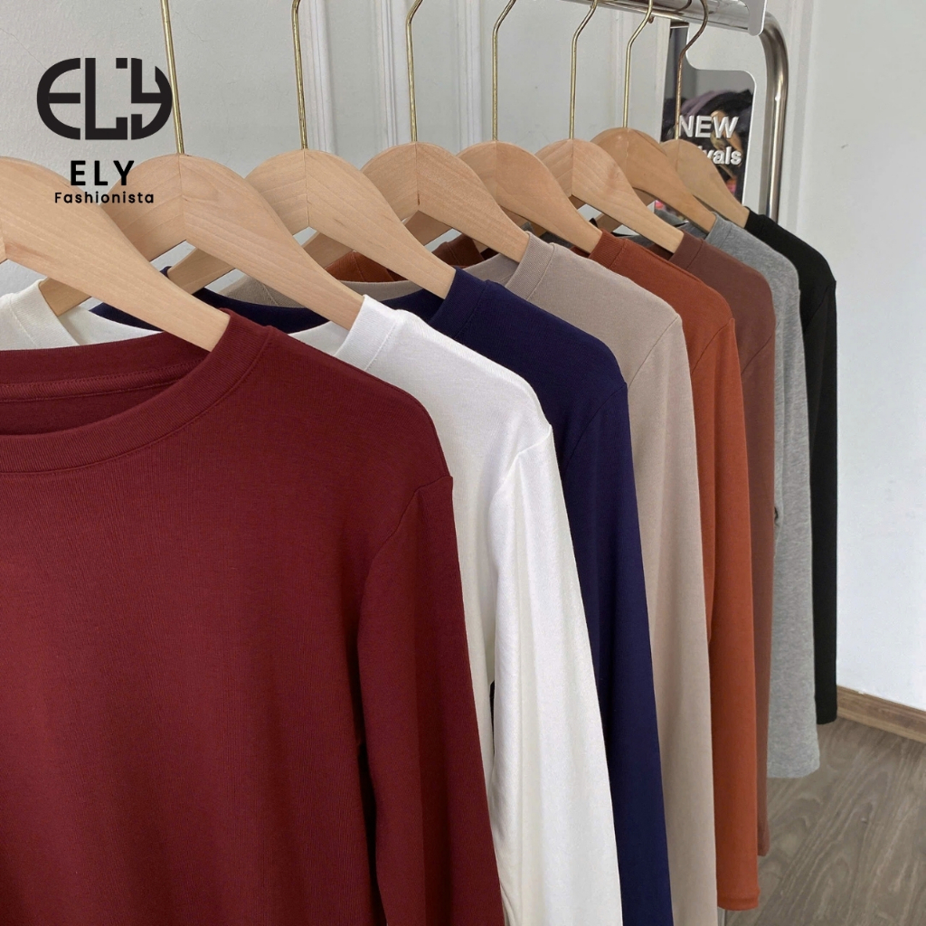 Áo thun nữ ELY tay dài suông chất cotton dẻo co giãn tốt áo phông nữ from chuẩn freesize đẹp ELY293 | BigBuy360 - bigbuy360.vn