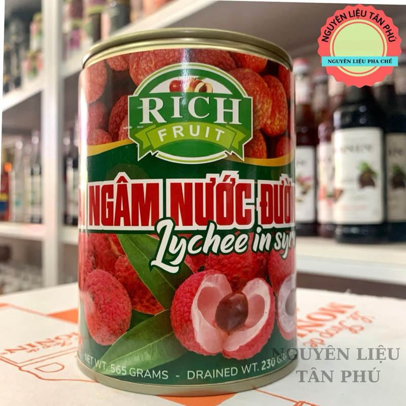 Vải ngâm đường Rich - Lon 565gr