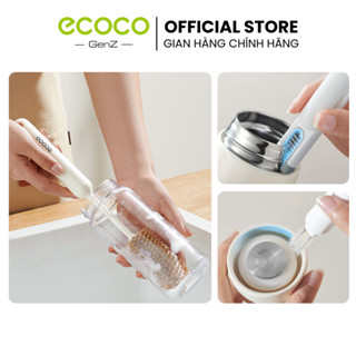 Dụng cụ cọ ly cốc silicon ECOCO tích hợp 3 đầu chải siêu sạch cao cấp, Cây cọ rửa bình sữa 3in1 an toàn thế hệ mới