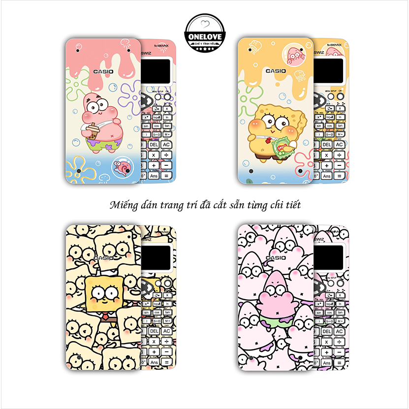 MIếng dán skin mẫu Spon cho máy tính bỏ túi Casio FX 580VNX , 570VN Plus , 570 ES , 880 BTG , 570 ES