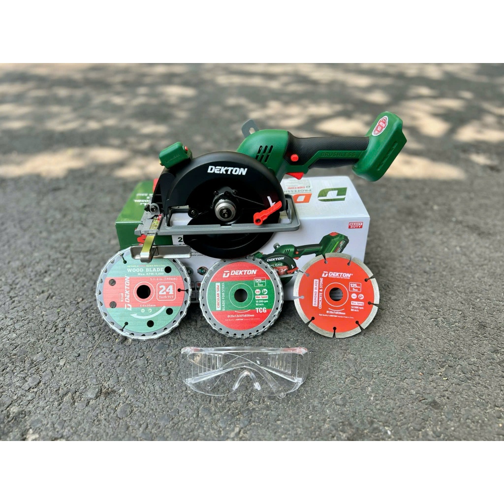 Máy Cưa Đĩa Dùng Pin Dekton M21-CS05BL - Tặng Kèm Kính Bảo Hộ, 3 Lưỡi Cắt, Đèn Laze
