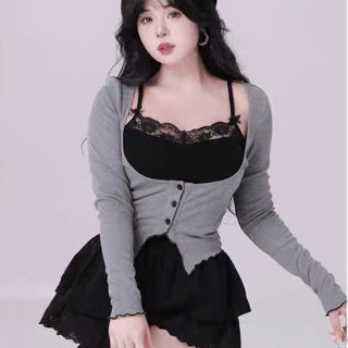 Áo Kiểu Dài Tay Có Bigsize Áo Thun Cổ U Phối Nơ Ren Sang Chảnh Thời Trang Cho Nữ