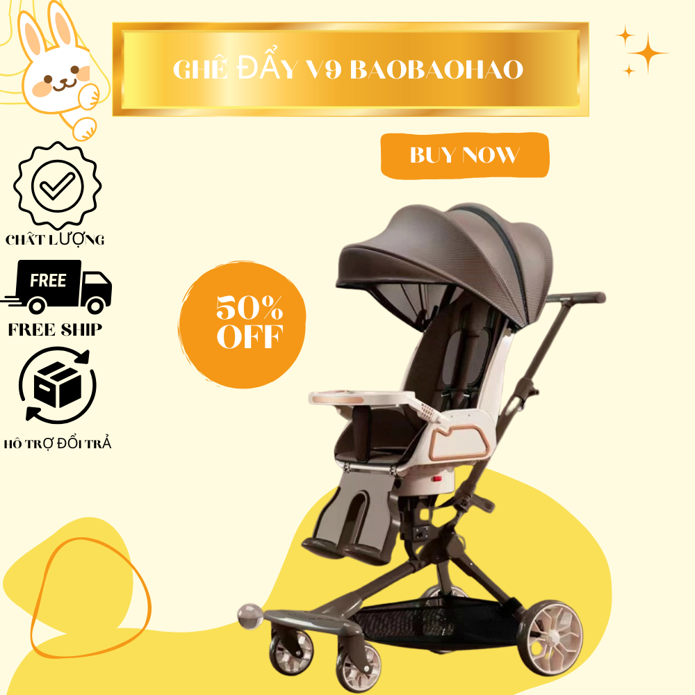 Xe đẩy gấp gọn hai chiều ba tư thế V9 Baobaohao 2024/