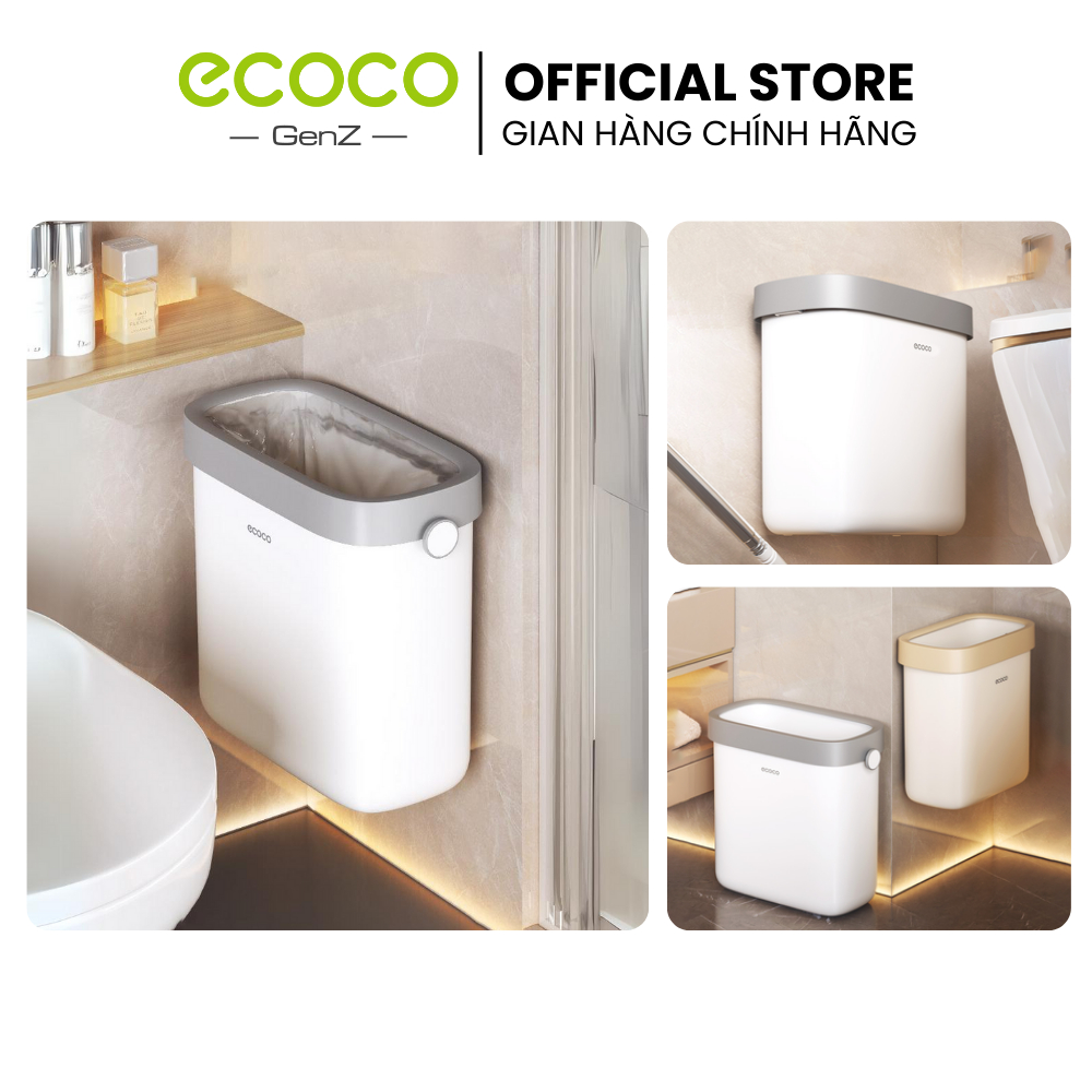Thùng rác treo tường thông minh ECOCO 7L và 11L tự động đóng gói không khoan vít thế hệ mới, Thùng đ