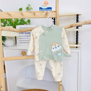 Quần áo sơ sinh mùa đông, quần áo bé trai bé gái dài tay vải nỉ nhung QC cao cấp BQA036