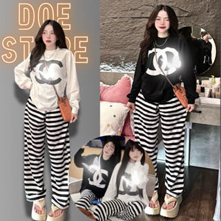 Sét bộ nữ áo from thụng cổ 3cm X- Neo tay dài chất lót lông nhẹ giữ nhiệt mix quần xuông kẻ Vintage, Hàng loại 1