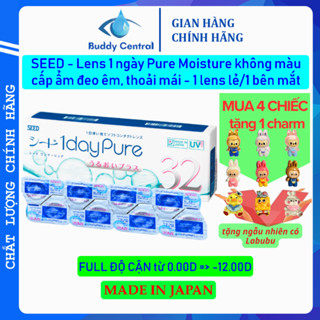 (1 chiếc lẻ) Lens Seed 1 ngày không màu 1 day Pure moisture có độ - Buddy Central
