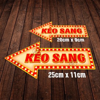 Combo 2 miếng dán cửa kéo sang CHỮ LED decor cửa kính ra và trượt đẩy cửa lùa