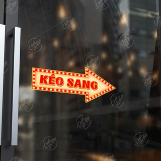 Combo 2 miếng dán cửa kéo sang CHỮ LED decor cửa kính ra và trượt đẩy cửa lùa